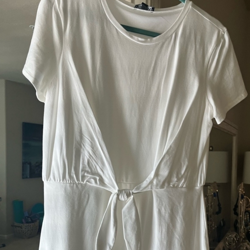 Express White, Size Extra Small, Midi Form Fittin… - image 1